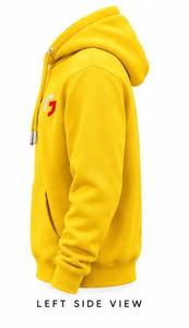 Sweat-shirt à capuche jaune pour homme, coupe classique, avec logo sur le devant, poche, décontracté, 100 % coton molletonné 320g, imprimé uni, vêtement d'hiver - Product Image 4