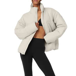 Top quality Women's Lightweight custom Street Puffer Jacket Full Zip Insulated Coat Relaxed Fit <b>Winter</b> Outerwear Zipper Pockets - Product Image 1