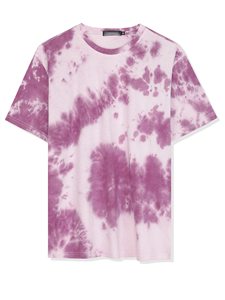 Camiseta de Manga Corta para Hombre, Tie-Dye, Morado y Blanco, Cuello Redondo, Corte Regular, Tejido de Algodón Transpirable y Ecológico - Product Image 5