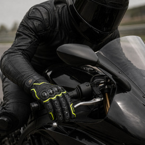 Fabricant OEM, vente en gros, gants de course moto personnalisés, cuir véritable, protection des articulations en carbone, gants de moto - Product Image 4