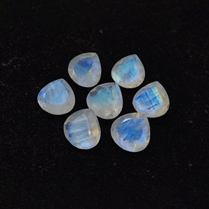 พลอยมูนสโตนสีขาวเกรด AAA ธรรมชาติ รูปหัวใจเจียระไนแบบเหลี่ยม สำหรับทำเครื่องประดับ - Product Image 2