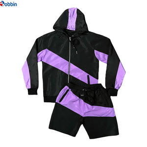 Comfortable Custom Men's Windbreaker Short Sets Breathable Windbreaker Nylon Tracksuit Set Solid Summer Short Set Unisex - Product Image 5