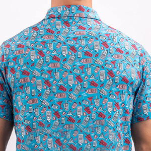 Chemise de golf pour homme personnalisée, anti-transpiration, 90% polyester et 10% élasthanne, manches courtes, motif imprimé, taille XL - Product Image 6