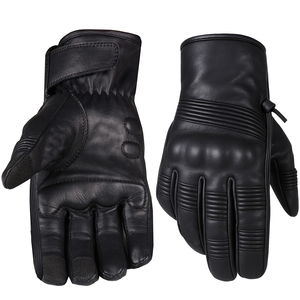 Best Quality Goatskin Leather Motorbike <b>Gloves</b> Full Finger Touch Screen Hard <b>PVC</b> Knuckle Shell Motorcycle Riding <b>Gloves</b> Sports - Product Image 1
