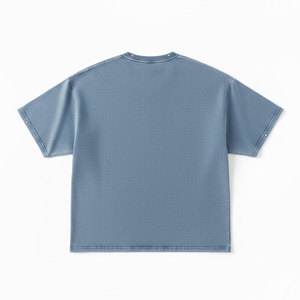 Premium 280GSM Heavyweight Cotton Acid Wash Oversized T-shirt | Custom Logo <b>Studded</b> Neckline Streetwear Hip Hop Tee - Product Image 2