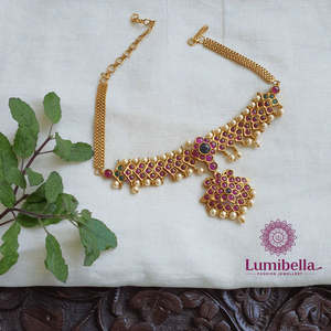 Kemp Matte Choker with Imitation Pearl Beads-Fashion Vintage Boho Chain Necklace - Product Image 1