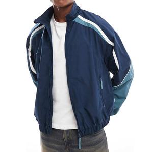 Veste coupe-vent à fermeture éclair respirante pour homme sur mesure Veste en nylon à séchage rapide Veste de sport de couleur patchwork Veste de sport de plein air - Product Image 1