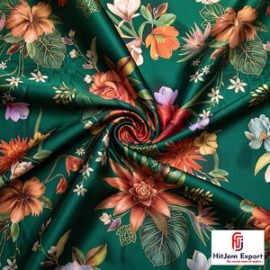 Printed Japan Satin Fabric Custom Textile Supplier Premium Apparel Material Wholesale Export - Product Image 2