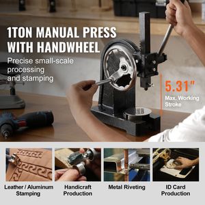 Pressa da banco manuale in ghisa da 1 tonnellata per impieghi gravosi, con altezza massima di 5,9 pollici, con volantino, usata - Product Image 2