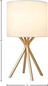 Luxury Gold Finish Table Desk <b>Lamp</b> 18 Inches with Linen Shade Soft <b>Warm</b> Lighting Bedside Nightstand <b>Lamp</b> for Home Decor Bedroom - Product Image 2