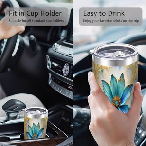 Stainless Steel Tumbler 20oz Double Wall Vacuum <b>Insulated</b> Travel <b>Cup</b> With Lid For Home Office Use - Product Image 4