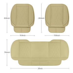 Linen and PVC Microfiber Leather <b>Car</b> <b>Seat</b> <b>Cover</b> Full Set Front and <b>Back</b> <b>Seat</b> Protectors with Storage Pocket - Product Image 4