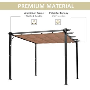 Pergola in Alluminio 10x13 ft con Tettoia Retrattile per Esterni in Grigio Antracite - Product Image 4