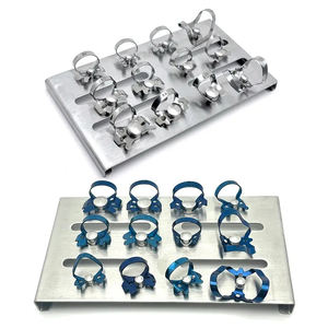 Juego de 13 pinzas de goma dental de acero inoxidable con revestimiento de color, pinzas de aislamiento endodóntico, kit profesional de restauración dental. - Product Image 6