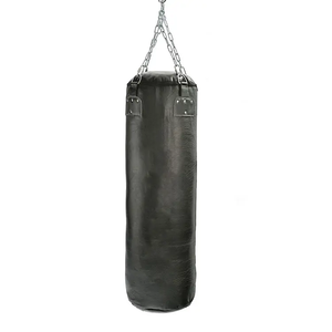 Sac de frappe en cuir PU noir et jaune avec collier de fixation, résistant aux déchirures, pour entraînement de fitness et suspension - Product Image 3