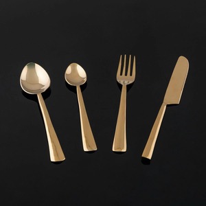 Cuillères en laiton vintage dorées, ustensiles métalliques, vaisselle élégante pour service de table - Product Image 2