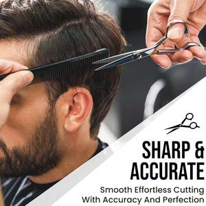 Tijeras de Peluquería Profesionales de Acero Inoxidable Clásicas con Hoja Recta Afilada y Mango Antideslizante para Peinar el Cabello - Product Image 5