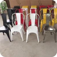 Chaise de bar empilable en fer pour extérieur, jardin, restaurant, avec structure métallique, style industriel, pour salle à manger, hôtel - Vente en gros