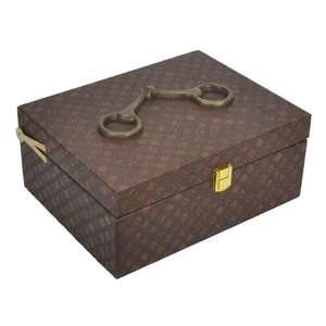 Brass Antique Horse Bit Style Gift Box Customizable Leather Boxes & <b>Bins</b> For Events Wedding Gifting Use Hot Sell - Product Image 5