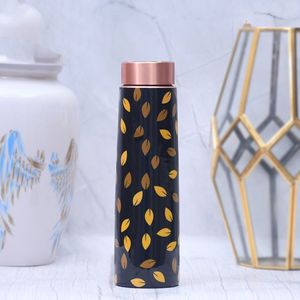 Botella de Agua de Cobre EUROHOME con Diseño Fractal Novedoso, Juego de Taza y Tapa Portátil para Viajes, Ideal para Bodas - Product Image 3