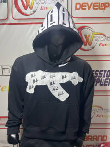 Sudadera con capucha unisex de algodón French Terry de alta calidad, bordado extragrande con efecto desgastado, logotipo personalizado, teñido liso. - Product Image 5