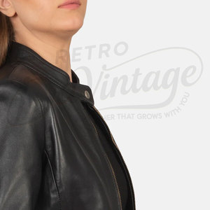 Custom Women's Slim Fit Sheepskin <b>Leather</b> <b>Jacket</b> | Genuine Soft <b>Leather</b> Biker Coat | De Vintage Lightweight Outerwear - Product Image 2