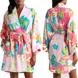 Al por mayor: Camisón de seda 100% transpirable para mujer, estilo kimono largo y sexy, de alta calidad, ideal para otoño y bodas. - Product Image 1