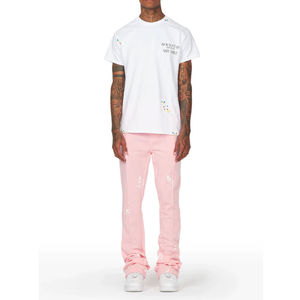 Pantalon de survêtement 100 % coton, prix de gros abordable, service ODM, conception de logo personnalisé, fabrication OEM directe d'usine, joggers pour hommes, style toile unie - Product Image 3