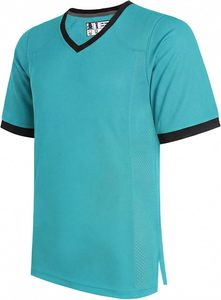 Orange V-Neck Short Sleeve Sport Jersey With Blue Stripes Quick Dry Polyester Casual Shirt Summer Wear - Product Image 5