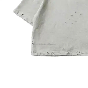 Best Selling Women's Vintage Crew Neck Short Sleeve Crop <b>Top</b> T-Shirt Loose Fit Breathable Acid Wash Knitted Polyester/Cotton - Product Image 6