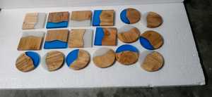 Luxury Handmade Acacia Wood & Epoxy Resin <b>Coaster</b> Set Premium Artisan <b>Drink</b> <b>Coasters</b> for Coffee, Tea, Wine, Whiskey - Product Image 2