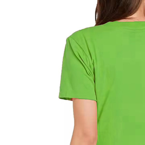 Nouveau t-shirt femme col rond, coupe slim, couleur unie, manches courtes, personnalisable, pour le fitness et le quotidien. - Product Image 6