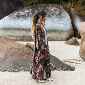 2025 nouveau Sexy Kimono Robe longue Kimono Robe été unisexe Kimono grandes femmes vacances vacances Look cravate teinture Kimono - Product Image 3