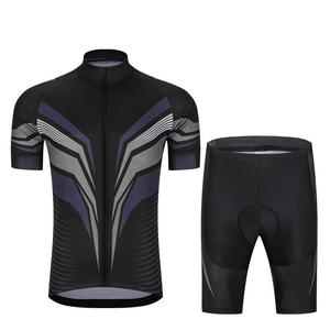 Ensemble de maillot pour hommes, noir, rouge, blanc, manches courtes, respirant, en polyester, vêtements de vélo, vêtements de sport pour adultes - Product Image 3