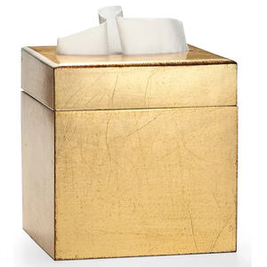 Boîte à mouchoirs décorative et distributeur de mouchoirs en papier avec poignées en acier inoxydable texturé martelé pour salon et salle de bain - Product Image 6