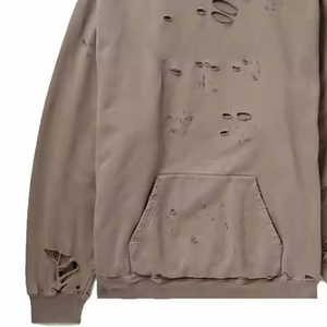 Vente en gros de sweats à capuche épais 420 g/m² pour hommes, avec logo personnalisé, effet vieilli, coupe oversize, vierges, délavés à l'acide, style vintage, OEM - Product Image 6