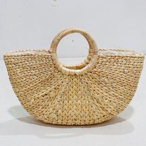 Bolso de mano Vintage de Artex Dong Thap, bolso de mano de paja de cuero tejido, bolsos de algas marinas hechos a mano para mujer - Product Image 6