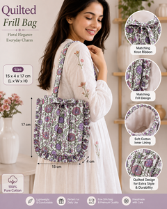 Sac fourre-tout à bandoulière en coton tissé fait main de qualité supérieure, style yoga, avec fermeture à nouer, imprimé floral, lavable, design moderne pour femme - Product Image 1