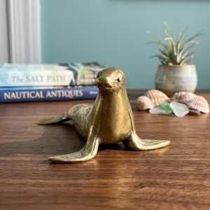 Figura de Latón Hecha a Mano, Escultura de Animal Marino, Decoración Náutica Costera, Estatua de Vida Silvestre de Lujo para Mesa, Decoración del Hogar - Product Image 6