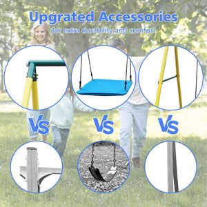 Set Altalena in Metallo per Interni/Esterni con Cintura di Sicurezza Inclusa per Uso in Giardino - Product Image 6