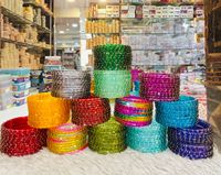 Bracelets ethniques indiens en laiton coloré avec perles de verre, bijoux de mariage, bracelets pour femmes, tenue de soirée, haute qualité