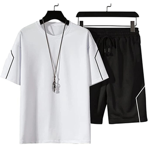 2026 Hot Sale Custom Logo Track Two Piece <b>Short</b> Set <b>Men's</b> Clothing <b>Shorts</b> and T Shirt Sets Jogging Two Piece <b>Short</b> Set For <b>Man</b> - Product Image 1