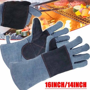 Gants de soudure en cuir de vachette renforcé, résistants à la chaleur et aux étincelles, ignifuges pour la lutte contre les incendies, la construction et le barbecue - Product Image 1