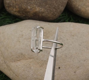 Anillo de Plata de Ley 925 con Punta de Cristal Natural Transparente, Cuarzo Curativo, Joyería Clásica Espiritual para Mujer, Ideal para Fiestas - Product Image 3