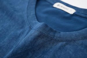T-shirt pour homme à manches courtes, col rond, bleu uni, coupe classique, décontracté, tricoté, 100% coton, respirant, design simple - Product Image 6