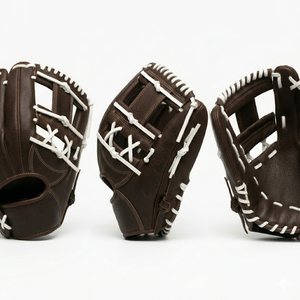 Gant de baseball en cuir H-Web pour droitier, doigts entièrement couverts, pour adulte, toutes saisons, antidérapant, fermeture à enfiler, fermeture auto-agrippante - Product Image 6