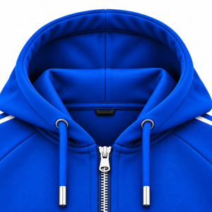 Unisex Blue Hooded Tracksuit Full <b>Zip</b> Sweatshirt with Side <b>Pockets</b> and Matching <b>Jogger</b> Pants Casual Autumn Wear - Product Image 3