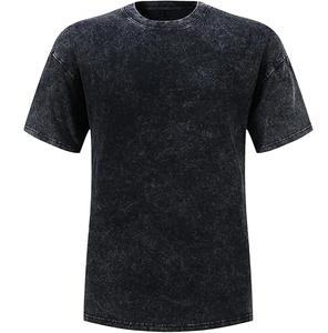 Camisetas de hombre personalizadas, vintage, oversize, de algodón grueso, de manga corta, con pedrería, con lavado blanqueador y ácido, lisas, al por mayor - Product Image 6