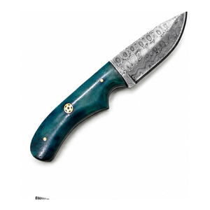 Cuchillo Skinner Jexmoo de Acero de Damasco Hecho a Mano con Mango de Madera y Hoja de Punta Clip de 9 Pulgadas, Grado Industrial/DIY para Cuero - Product Image 6