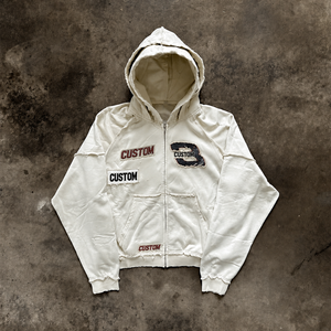 เสื้อฮู้ดซิปเต็มตัวผู้ชายทรงโอเวอร์ไซส์ สไตล์สตรีทแวร์ ผ้าฟลีซ - Product Image 6